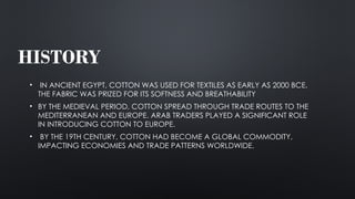 Cotton from a crop to a cash crop and its production | PPTX