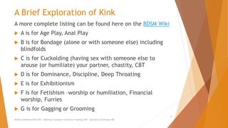 Kink Overview for Therapists and Social Workers | PPTX
