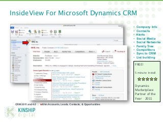 InsideView For Microsoft Dynamics CRM 

                                                                             •    ...