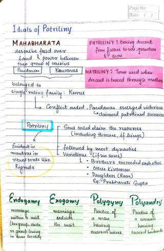 History chapter 3-Kinship, caste and class | PDF