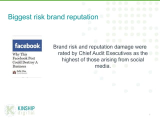 Biggest risk brand reputation



              Brand risk and reputation damage were
                rated by Chief Audit ...