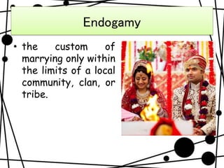 Endogamous Kinship, marriage and the household | PPTX