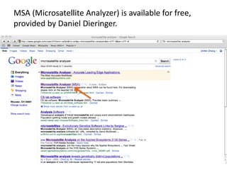 MSA (Microsatellite Analyzer) is available for free,
provided by Daniel Dieringer.
 