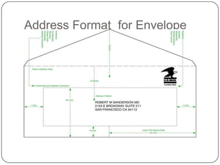 Address Format for Envelope
 