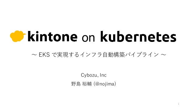 Slide Top: kintone on kubernetes ― EKS で実現するインフラ自動構築パイプライン