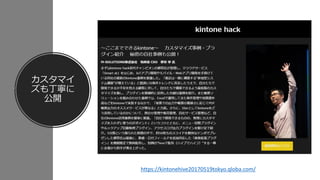 カスタマイ
ズも丁寧に
公開
https://kintonehive20170519tokyo.qloba.com/
 