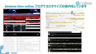kintone hive online ブログでカスタマイズの案内をしています
 