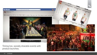 Timing live, socially sharable events with
product launches.
12 |

Confidential

 