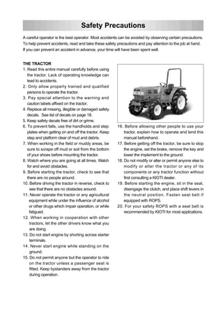 Kioti daedong dk50 tractor operator manual | PDF