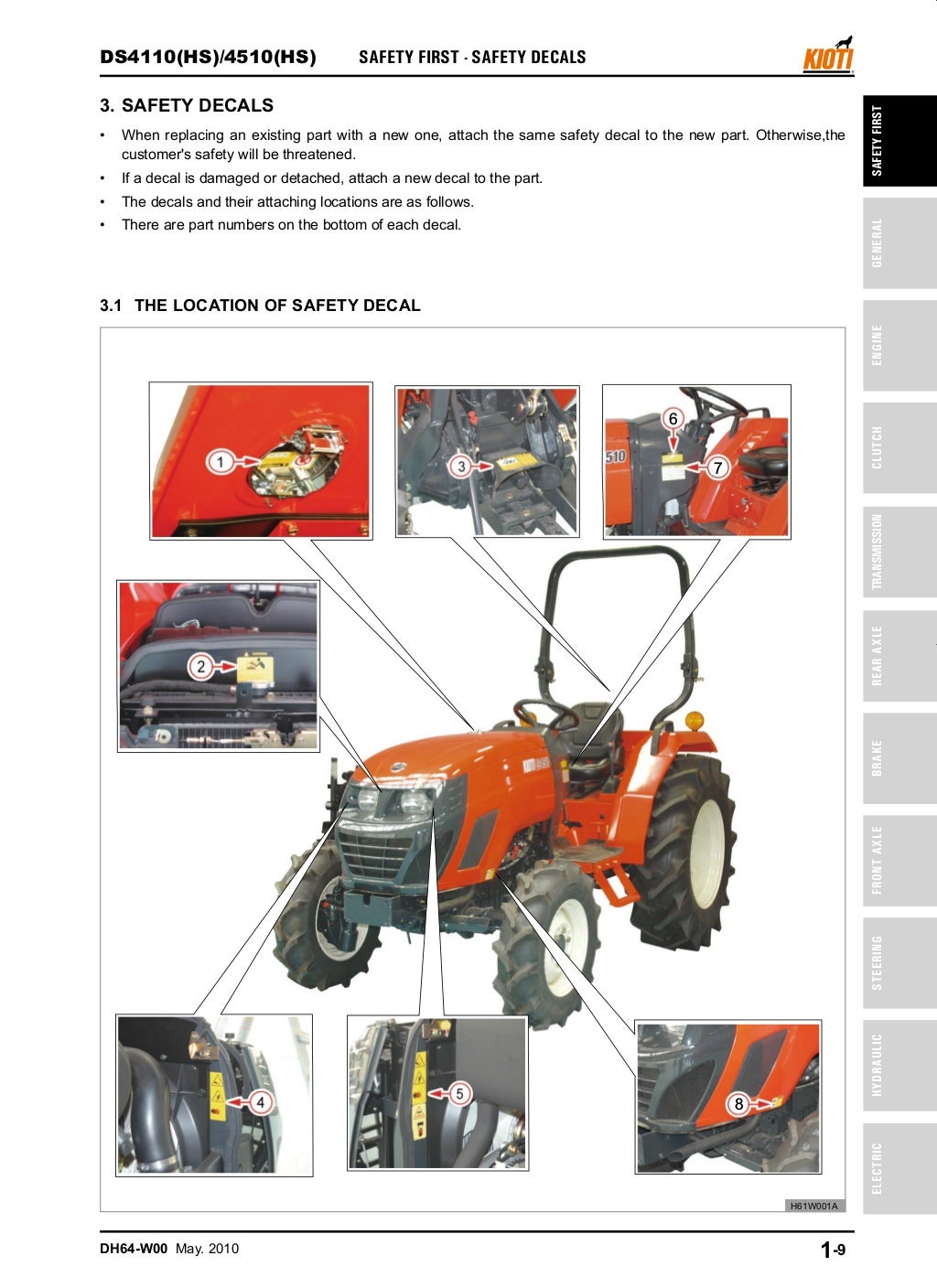 Kioti daedong ds4510 tractor service repair manual