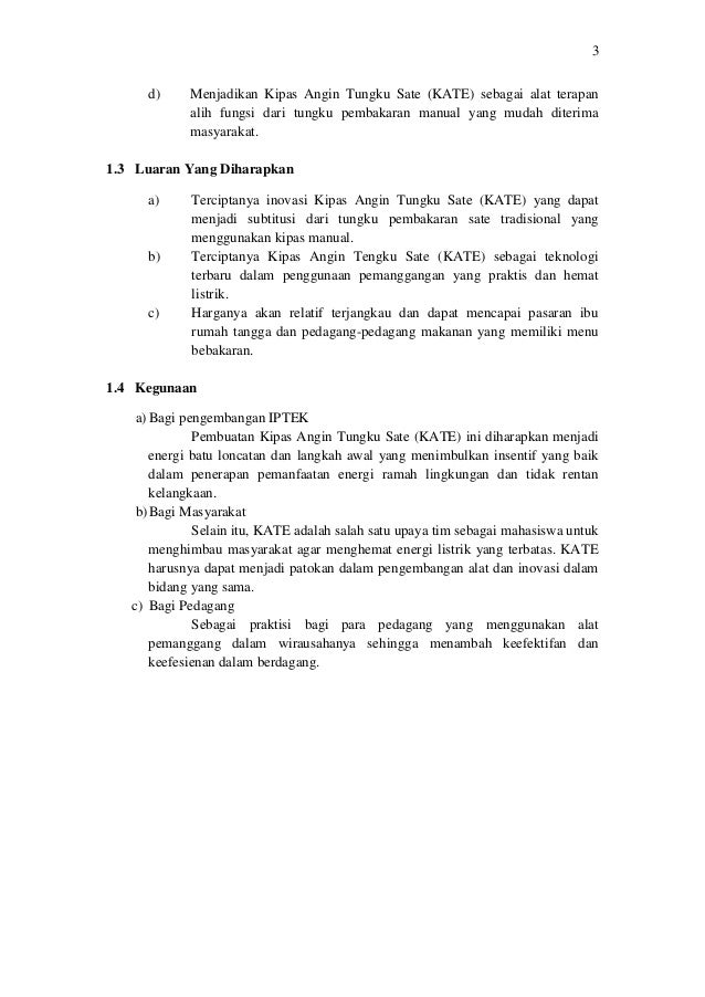 Pkm Kc Kipas Angin Tungku Sate Kate