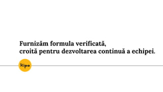 Furnizăm formula verificată,
croită pentru dezvoltarea continuă a echipei.
 