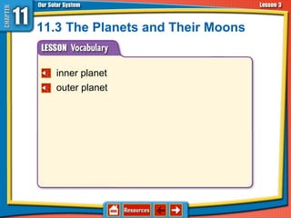 11.3 The Planets and Their Moons
inner planet
outer planet
 