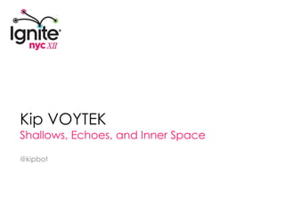 Kip VOYTEK Shallows, Echoes, and Inner Space @kipbot 
