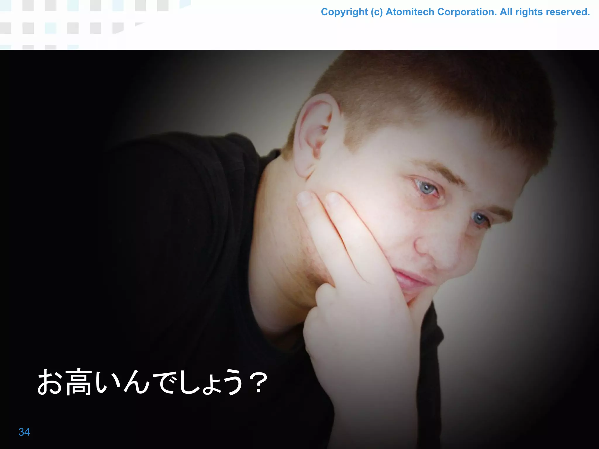 Copyright (c) Atomitech Corporation. All rights reserved.
お高いんでしょう？
34
 