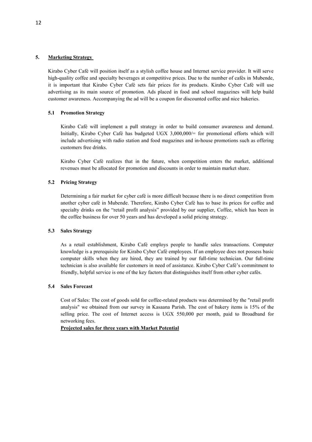 Kirabo cyber cafe business plan