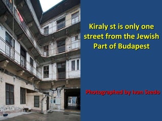 Kiraly st is only one street from the Jewish Part of Budapest Photographed by Ivan Szedo 