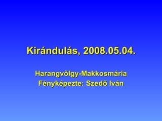 Kirándulás, 2008.05.04. Harangvölgy-Makkosmária Fényképezte: Szedő Iván 