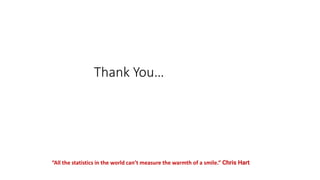 Thank You…
“All the statistics in the world can’t measure the warmth of a smile.” Chris Hart
 