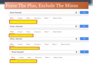 Force The Plus, Exclude The Minus
 
