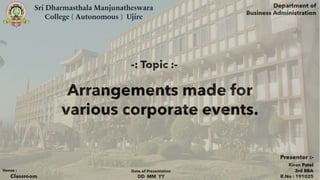 Arrangements made for various corporate event ppt.pptx
