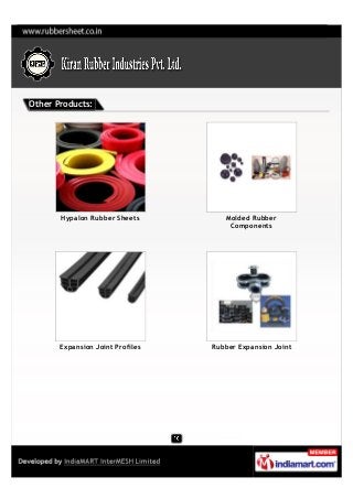 Other Products:




       Hypalon Rubber Sheets         Molded Rubber
                                      Components


...