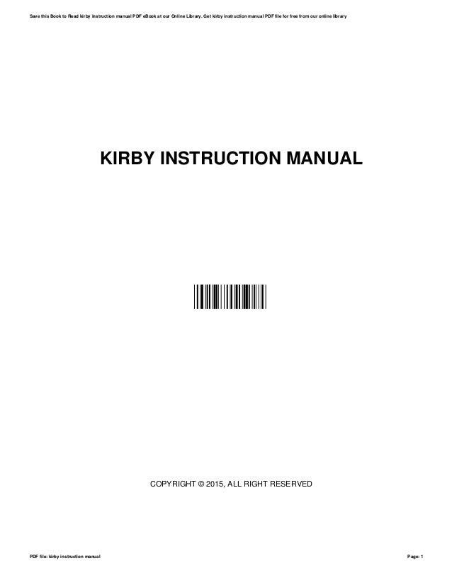 Kirby instructionmanual