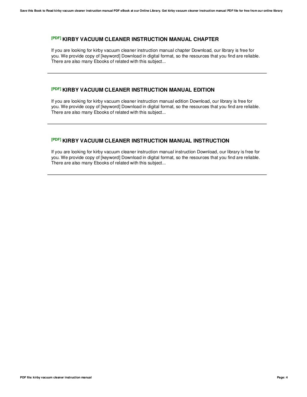 Kirby vacuumcleanerinstructionmanual