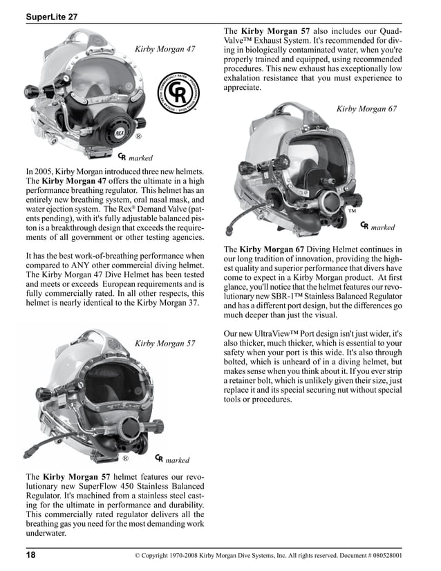 Kirby superlite_27_dive_helmet_manual