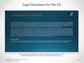 Legal Disclaimer For The US
Please read legal disclaimers. There is no investment advice in this
presentation. Always cons...