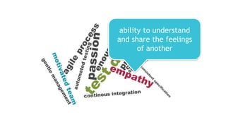 ability to understand
and share the feelings
of another
 