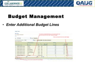 Budget Management Enter Additional Budget Lines 