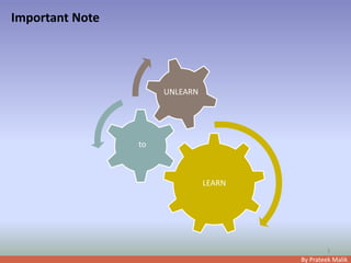By Prateek Malik
Important Note
3
LEARN
to
UNLEARN
 