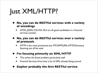 RESTful Approaches to Financial Systems Integration