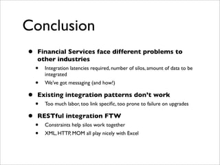 RESTful Approaches to Financial Systems Integration