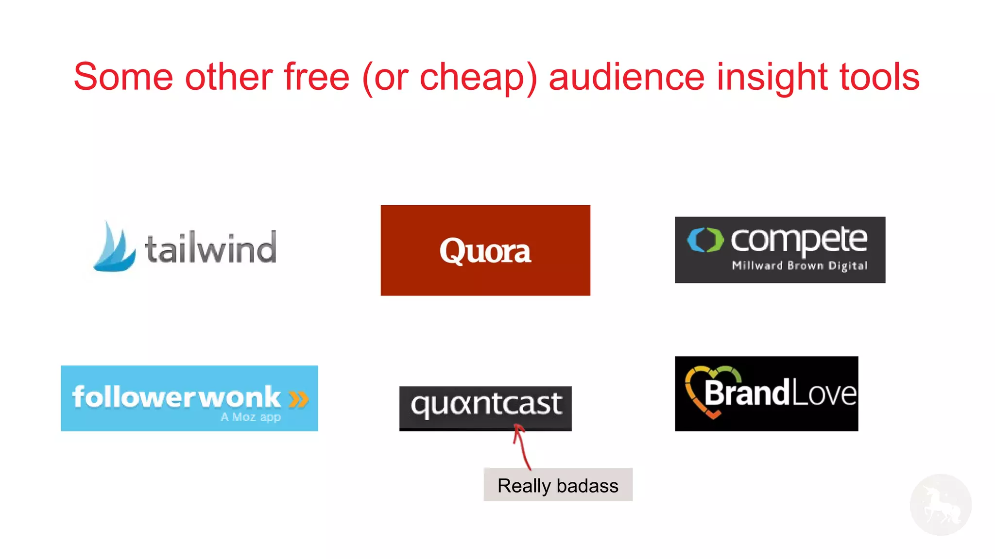 Some other free (or cheap) audience insight tools
Really badass
 
