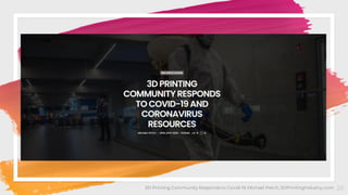 203D Printing Community Responds to Covid-19, Michael Petch, 3DPrintingIndustry.com
 