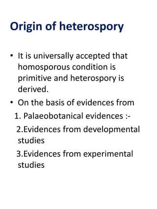 Heterospory and seed habit | PPTX