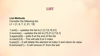 PRESENTATION ON STRING, LISTS AND TUPLES IN PYTHON.pptx