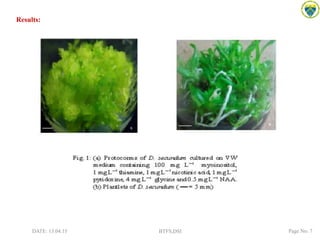 Results:
DATE: 13.04.15 BTFS,DSI Page No: 7
 