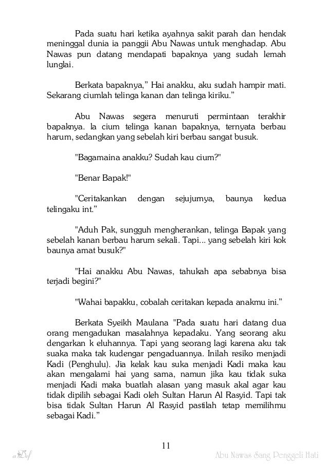 Kisah 1001 malam abu nawas sang penggeli hati