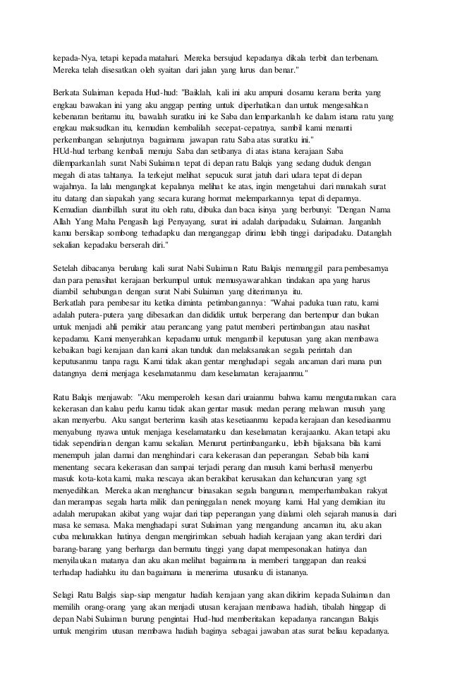 Kisah Nabi Sulaiman As Lengkap