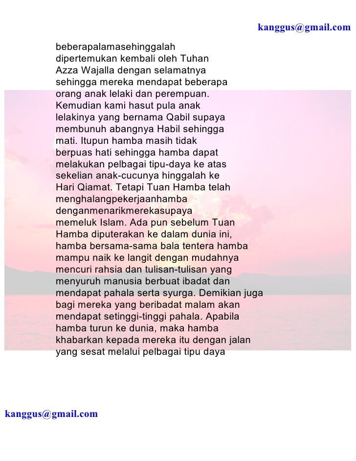 Kisah Rasulullah Dialog Dengan Iblis