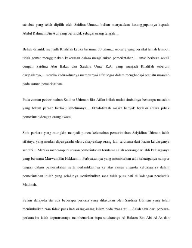 Kisah sahabat Saidina Othman Affan