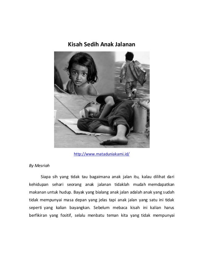 Gambar Sedih Anak Jalanan