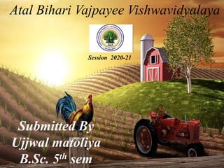 Atal Bihari Vajpayee Vishwavidyalaya
Session 2020-21
Submitted By
Ujjwal matoliya
B.Sc. 5th sem
 