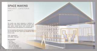 䈀刀䤀䔀䘀 㨀
吀栀攀 猀琀甀搀椀漀 眀愀猀 愀戀漀甀琀 搀攀猀椀最渀椀渀最 愀 挀愀昀攀琀攀爀椀愀 椀渀 
㈀　砀㌀㔀 猀焀洀⸀ 眀椀琀栀 瀀爀漀瀀攀爀 戀椀昀甀爀挀愀琀椀漀渀 漀昀 猀瀀愀挀攀 椀渀琀漀 
漀瀀攀渀 猀瀀愀挀攀Ⰰ 挀氀漀猀攀搀 猀瀀愀挀攀Ⰰ 猀攀洀椀 挀漀瘀攀爀攀搀 猀瀀愀挀攀 
欀攀攀瀀椀渀最 栀甀洀愀渀 愀渀琀栀爀漀瀀漀洀攀琀爀礀 椀渀 挀漀渀猀椀搀攀爀愀琀椀漀渀⸀
䈀礀䈀礀 琀栀攀 猀琀甀搀礀椀渀最 愀渀琀栀爀漀瀀漀洀攀琀爀礀 漀昀 琀栀攀 栀甀洀愀渀 戀漀搀礀 
愀渀搀 昀漀爀洀椀渀最 琀栀攀 昀漀爀洀 眀栀椀挀栀 愀爀攀 猀甀椀琀愀戀氀攀 昀漀爀 琀栀攀 
栀甀洀愀渀 猀挀愀氀攀⸀
 
匀䤀吀䔀 㨀 䠀礀瀀漀琀栀攀琀椀挀愀氀 
匀䤀吀䔀 䄀刀䔀䄀 㨀 㜀　　 猀焀洀⸀
刀䔀儀唀䤀刀䔀䴀䔀一吀 
ⴀ 瀀愀爀欀椀渀最 ⴀ 瀀愀爀欀椀渀最 
ⴀ 漀瀀攀渀 猀瀀愀挀攀 
ⴀ 挀漀瘀攀爀攀搀 猀瀀愀挀攀 
ⴀ 猀攀洀椀 挀漀瘀攀爀攀搀 猀瀀愀挀攀 
ⴀ 猀椀琀琀椀渀最 昀漀爀 ㈀㔀 瀀攀漀瀀氀攀 
ⴀ 欀椀琀挀栀攀渀 愀渀搀 猀攀爀瘀椀挀攀 愀爀攀愀 
倀⸀䤀⸀䄀⸀刀
㄀
ⴀ 䬀䤀匀䠀䄀一 䠀⸀ 䜀䄀䈀䄀一䤀       ㄀㘀　㄀　㄀㄀　㄀　㄀㐀
 