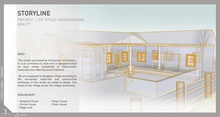 䈀刀䤀䔀䘀 㨀
 吀栀椀猀 猀琀甀搀椀漀 眀愀猀 戀愀猀攀搀 漀渀 嘀攀爀渀愀挀甀氀愀爀 愀爀挀栀椀琀攀挀琀甀爀攀⸀ 
䤀琀 椀猀 愀渀 愀爀挀栀椀琀攀挀琀甀爀愀氀 猀琀礀氀攀 琀栀愀琀 椀猀 搀攀猀椀最渀攀搀 戀愀猀攀搀 
漀渀 氀漀挀愀氀 渀攀攀搀猀Ⰰ 愀瘀愀椀氀愀戀椀氀椀琀礀 漀昀 挀漀渀猀琀爀甀挀琀椀漀渀 
洀愀琀攀爀椀愀氀猀 愀渀搀 爀攀昀氀攀挀琀椀渀最 氀漀挀愀氀 琀爀愀搀椀琀椀漀渀猀⸀
  圀攀 愀爀攀 猀甀瀀瀀漀猀攀搀 琀漀 搀攀猀椀最渀攀搀 瘀椀氀氀愀最攀 愀挀挀漀爀搀椀渀最 琀漀 
琀栀攀  瘀攀爀渀愀挀甀氀愀爀  洀愀琀攀爀椀愀氀猀  愀渀搀  挀漀渀猀琀爀甀挀琀椀漀渀 
琀攀挀栀渀椀焀甀攀⸀ 䤀渀 琀栀椀猀 猀琀甀搀椀漀 眀攀 愀猀欀攀搀 琀漀 搀攀猀椀最渀  昀椀瘀攀 
栀漀甀猀攀 椀渀 琀栀攀 瘀椀氀氀愀最攀 愀猀 瀀攀爀 琀栀攀 瘀椀氀氀愀最攀 挀漀洀洀甀渀椀琀礀⸀
 
刀䔀儀唀䤀刀䔀䴀䔀一吀 
ⴀ 匀栀攀瀀栀攀爀搀 栀漀甀猀攀 
ⴀ 䘀愀爀洀攀爀 栀ⴀ 䘀愀爀洀攀爀 栀漀甀猀攀
ⴀ 䈀愀最最椀 眀愀氀愀
ⴀ 倀漀漀樀愀爀 栀漀甀猀攀
ⴀ 倀漀琀琀攀爀 栀漀甀猀攀
倀⸀䤀⸀䄀⸀刀
㌀
ⴀ 䬀䤀匀䠀䄀一 䠀⸀ 䜀䄀䈀䄀一䤀       ㄀㘀　㄀　㄀㄀　㄀　㄀㐀
 