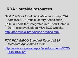 RDA for Music: Scores | PPTX