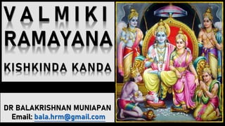 Valmiki Ramayana Online Class - Kishkinda Kanda, Session 17